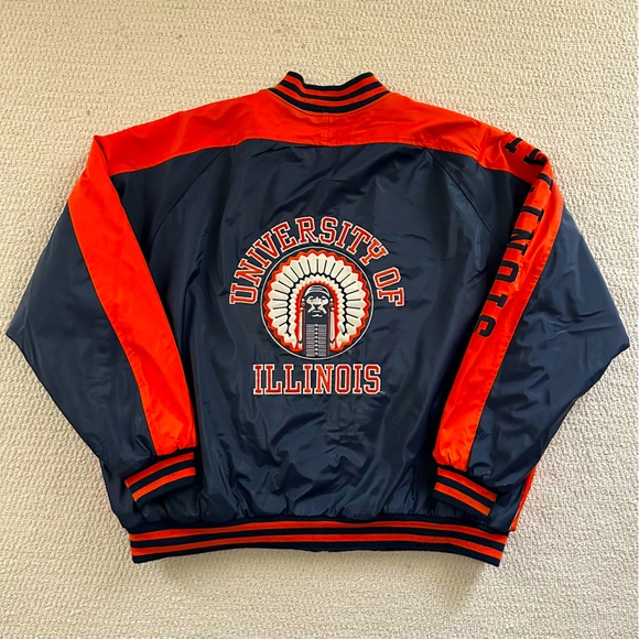 Vintage University of Illinois Leather Jacket - Picture 1 of 8